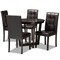 Baxton Studio Vida Dark Brown Upholstered and Dark Brown Wood 5-Piece Dining Set 169-8030-10898 - alternate 1